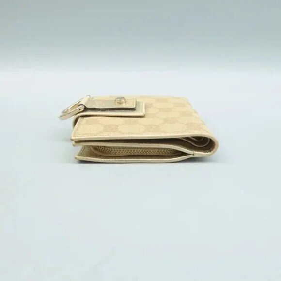 100% Authentic GUCCI D-ring Brown Cloth Wallet 286-091824 - Picture 5 of 12